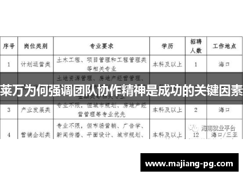 莱万为何强调团队协作精神是成功的关键因素